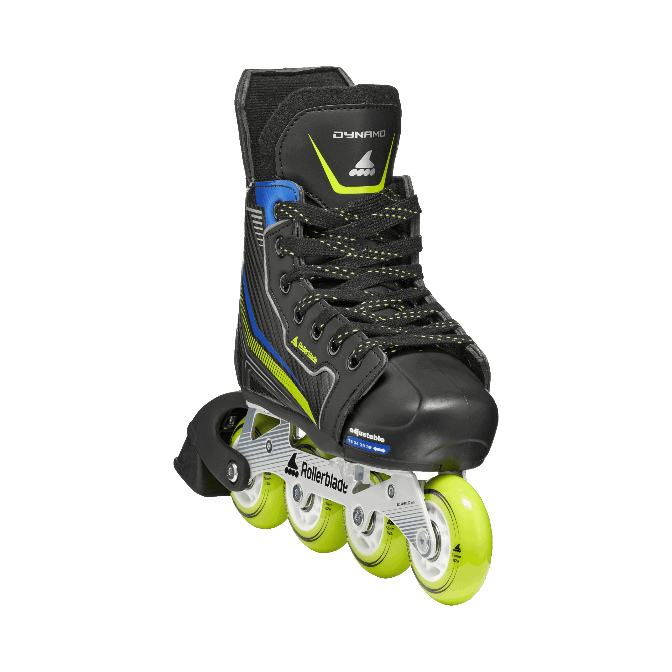Rollerblade Kids Hockey Skate Dynamo schwarz-limette-blau 2 Rollerblade Kids Hockey Skate Dynamo schwarz-limette-blau – Bild 2