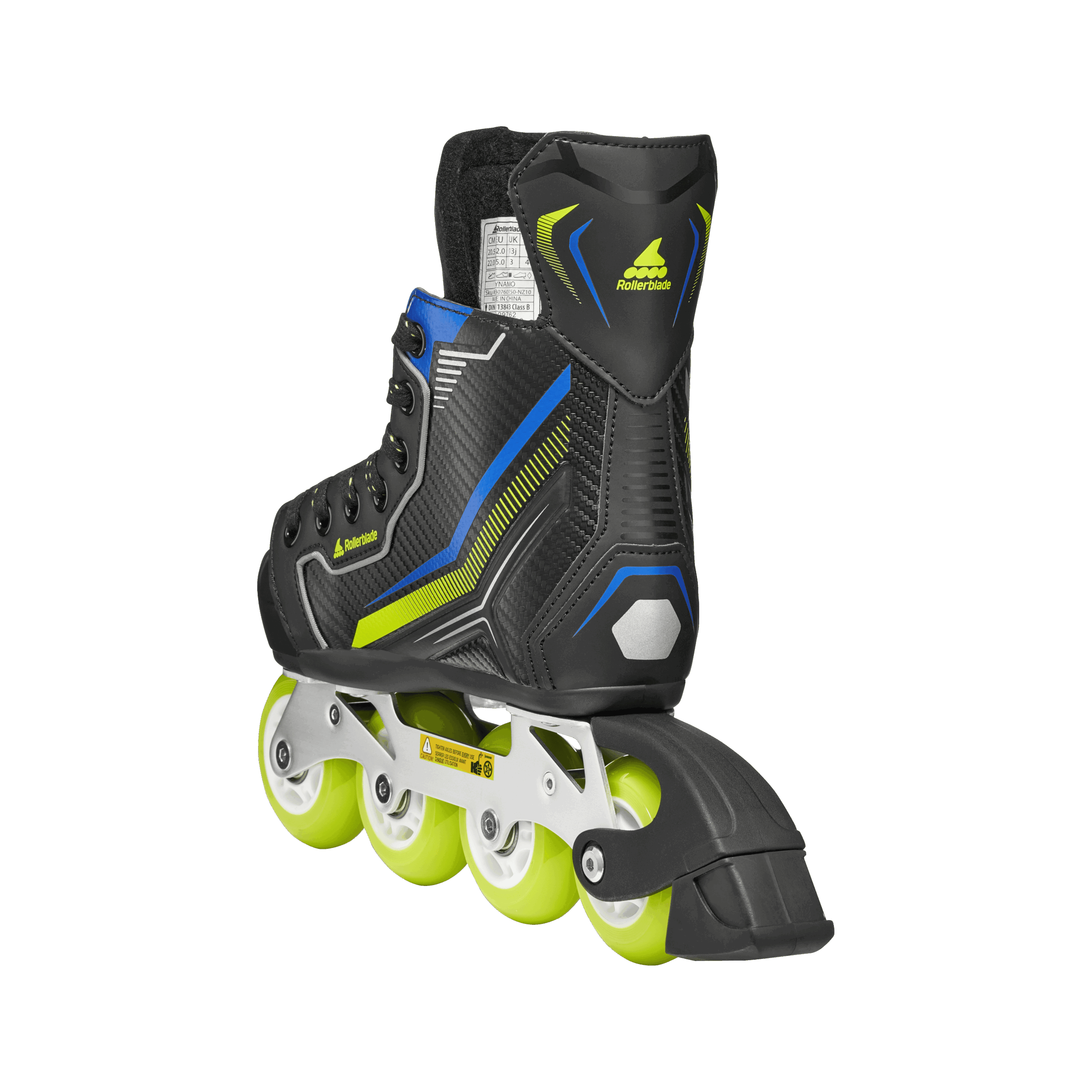 Rollerblade Kids Hockey Skate Dynamo schwarz-limette-blau 3 Rollerblade Kids Hockey Skate Dynamo schwarz-limette-blau – Bild 3