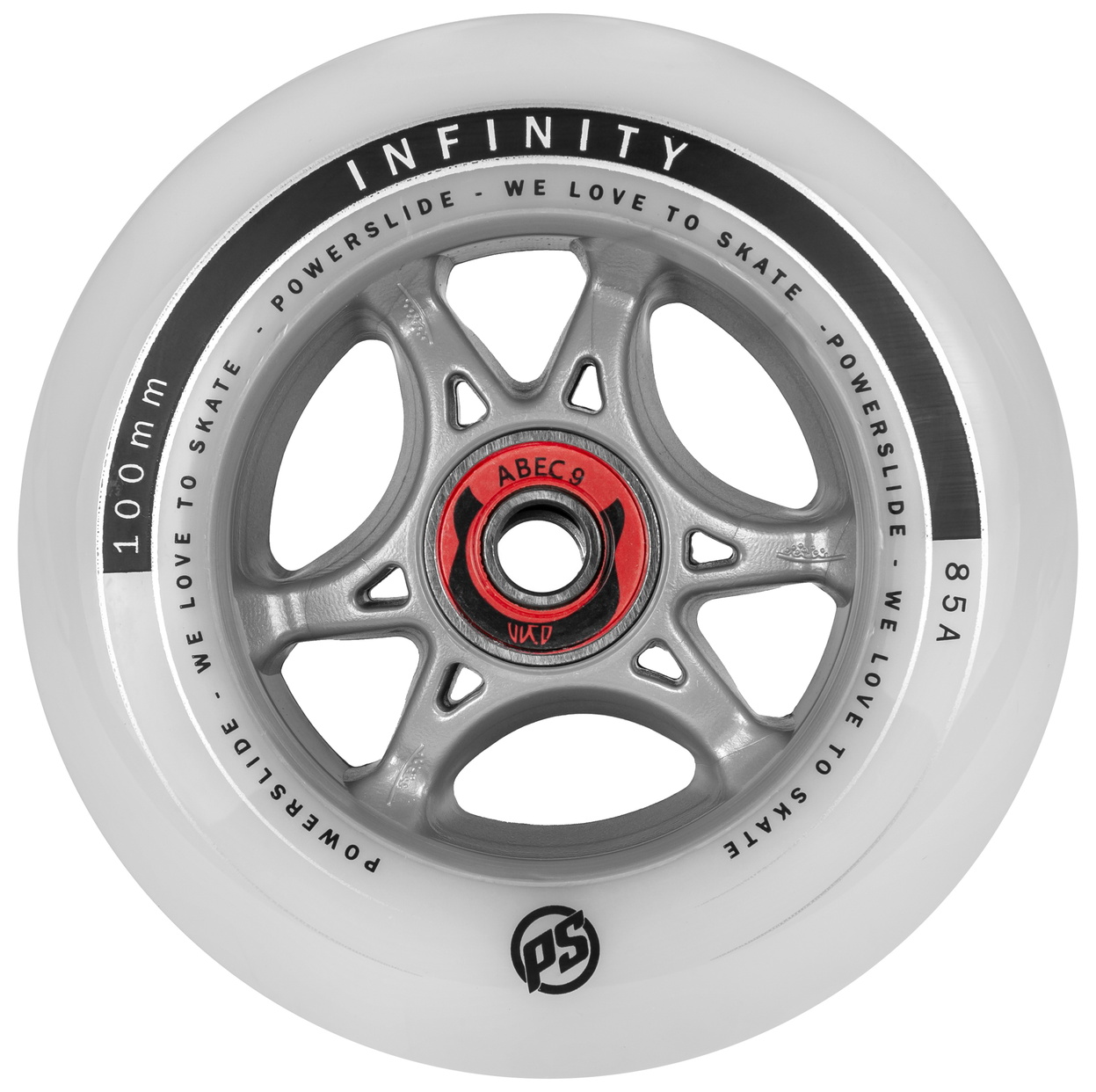 Powerslide Komplett Rolle Infinity 100/85a mit Abec 9 Kugellager und 8mm Spacer 1 Powerslide Komplett Rolle Infinity 100/85a mit Abec 9 Kugellager und 8mm Spacer