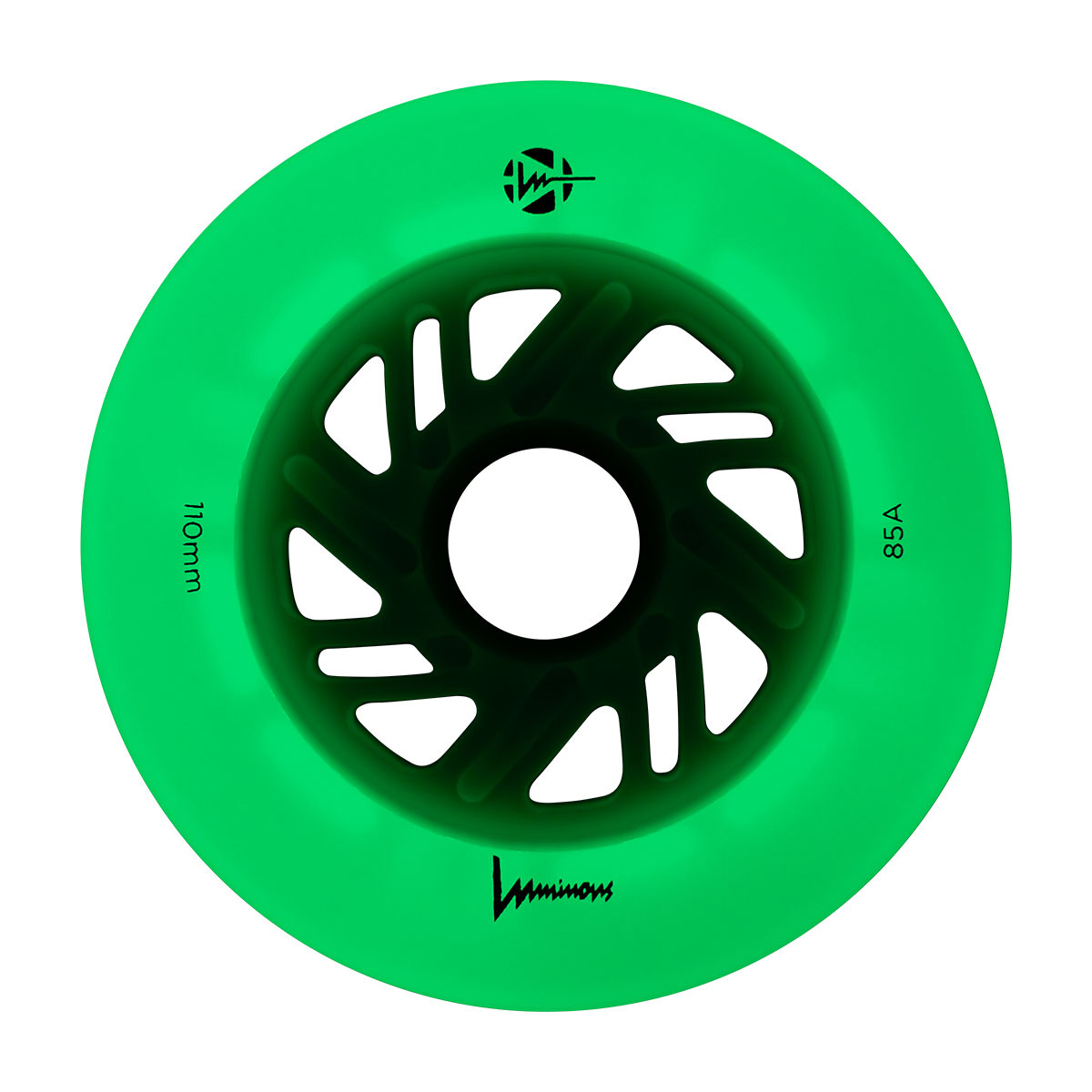 Luminous-LED Wheels White Glow - green LED 110mm/85A (Stück) 2 Luminous-LED Wheels White Glow - green LED 110mm/85A (Stück) – Bild 2