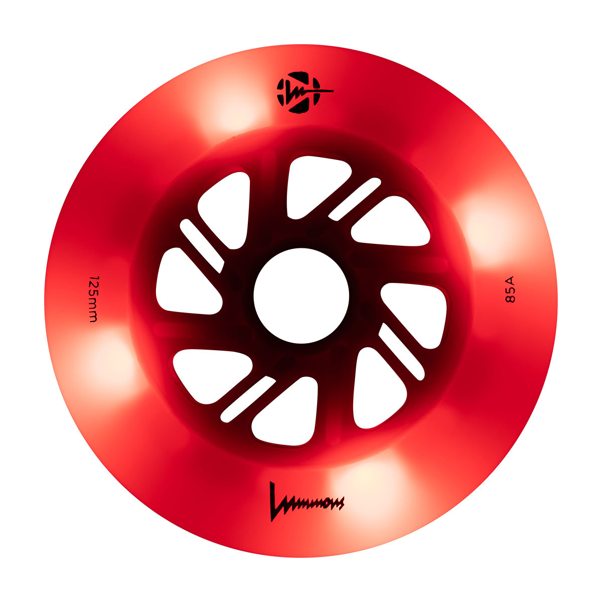 Luminous-LED Wheels red 125mm/85A 1 Luminous-LED Wheels red 125mm/85A