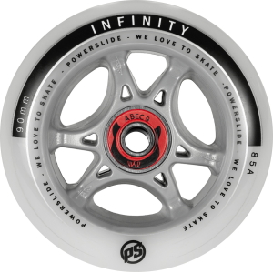 Powerslide Komplett Rolle Infinity 90mm/85a mit Abec 9 Kugellager und 8mm Spacer (Stück und 4er-Set)