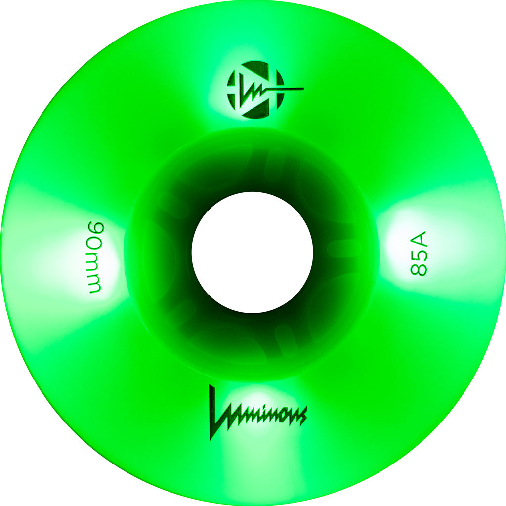 Luminous-LED Wheels GREEN APPLE GLOW + GREEN LED 90mm/85A 1 Luminous-LED Wheels GREEN APPLE GLOW + GREEN LED 90mm/85A