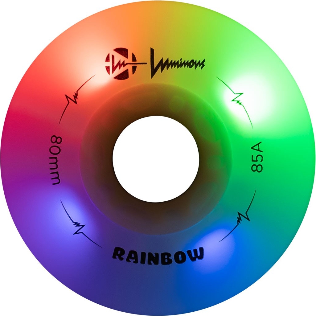 Luminous-LED Wheels Rainbow White 90mm/85A 1 Luminous-LED Wheels Rainbow White 90mm/85A