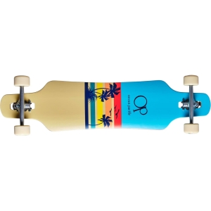 Ocean Pacific Drop Through Complete Longboard Sunset 39" - Blue/Off-White