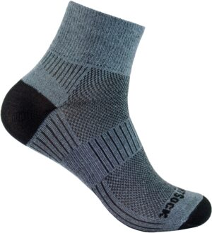WRIGHTSOCK Coolmesh II Quarter Socken Grau/Schwarz