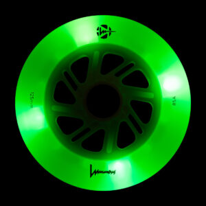 Luminous-LED Wheels White Glow - green LED 125mm/85A
