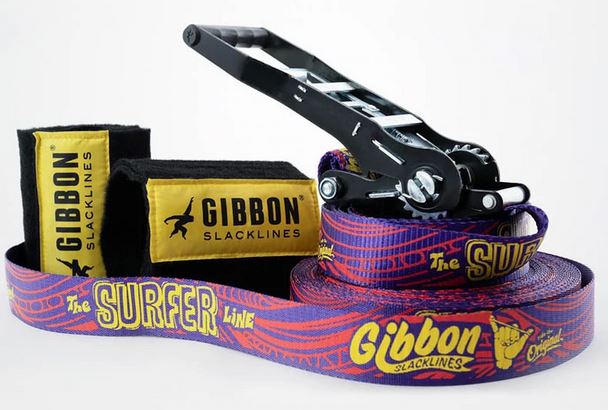 Gibbon - Slackline-Set - Surfer Line mit Baumschutz 30m/5cm - lila Gibbon - Slackline-Set - Surfer Line mit Baumschutz 30m/5cm - lila