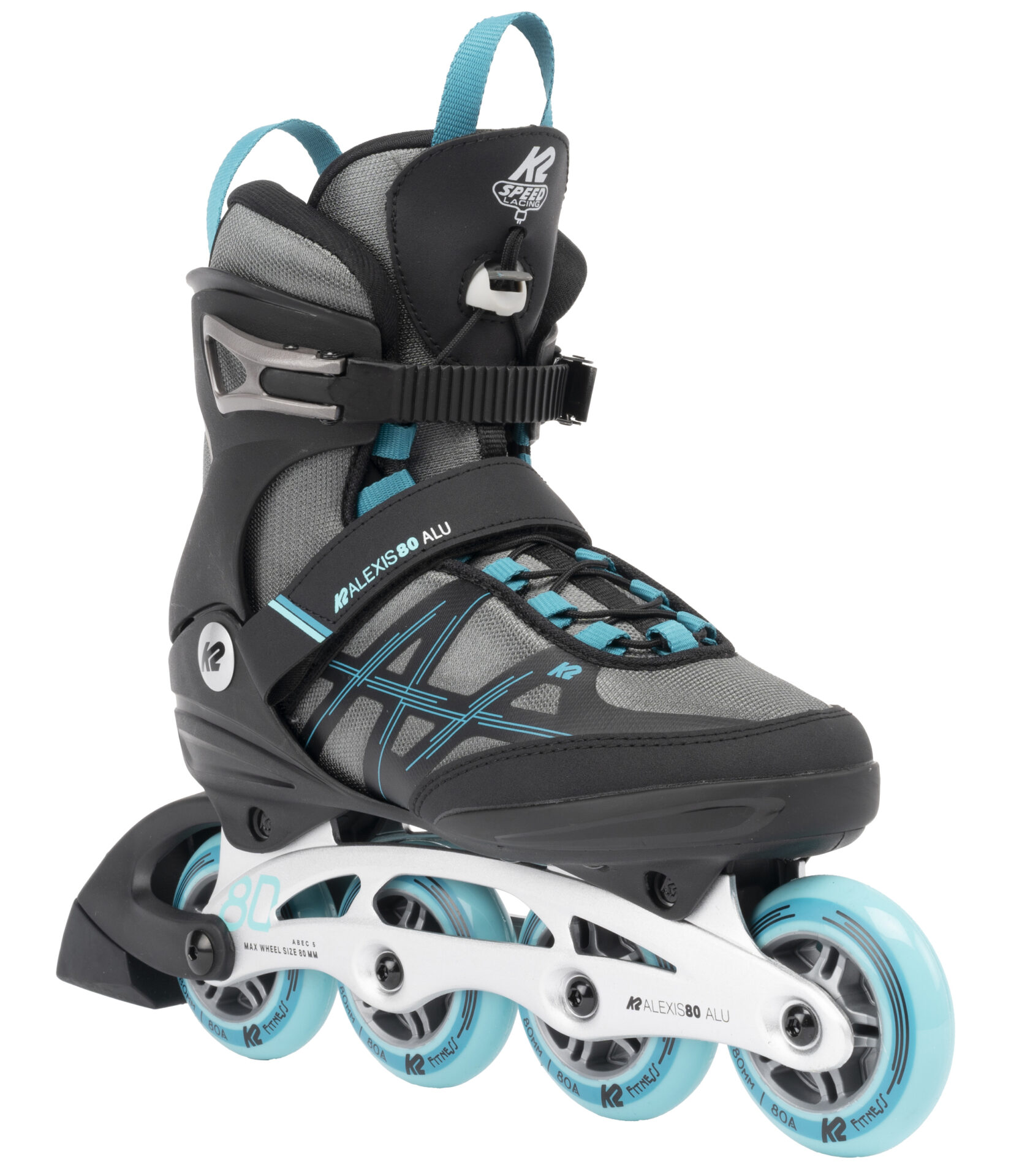 K2 Alexis 80 Pro Alu Woman Skate - grey-cyan - Damenskates K2 Alexis 80 Pro Alu Woman Skate - grey-cyan - Damenskates