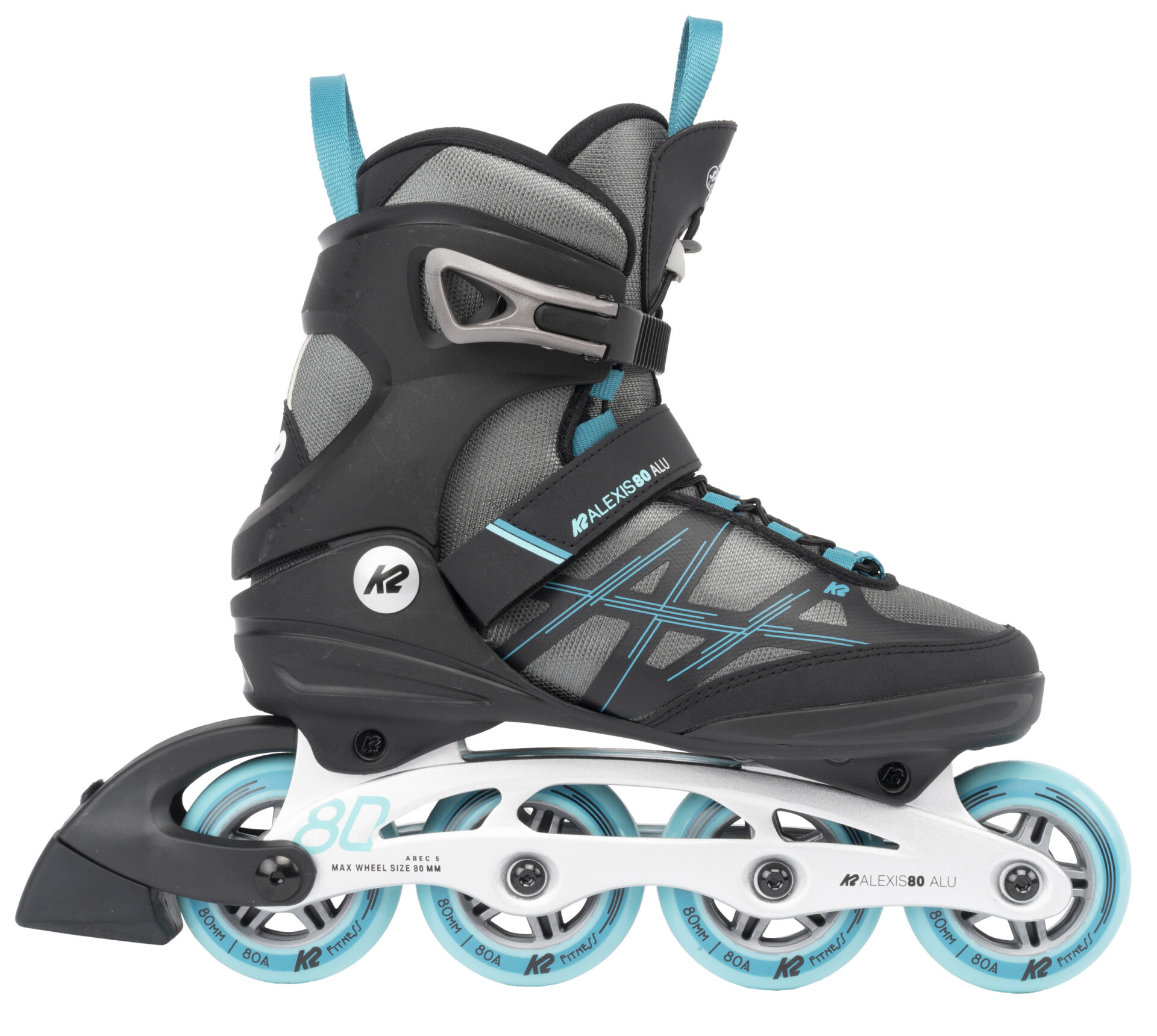 K2 Alexis 80 Pro Alu Woman Skate - grey-cyan - Damenskates 1 K2 Alexis 80 Pro Alu Woman Skate - grey-cyan - Damenskates – Bild 2