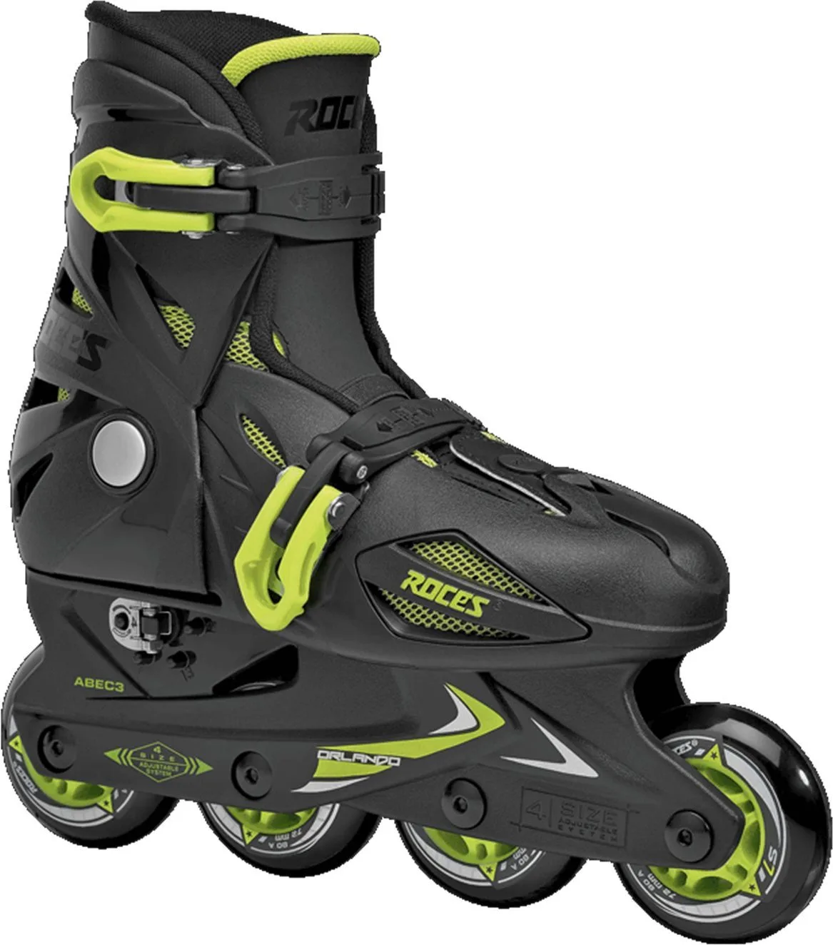 Roces Orlando III Black/Lime Kinderskates Roces Orlando III Black/Lime Kinderskates