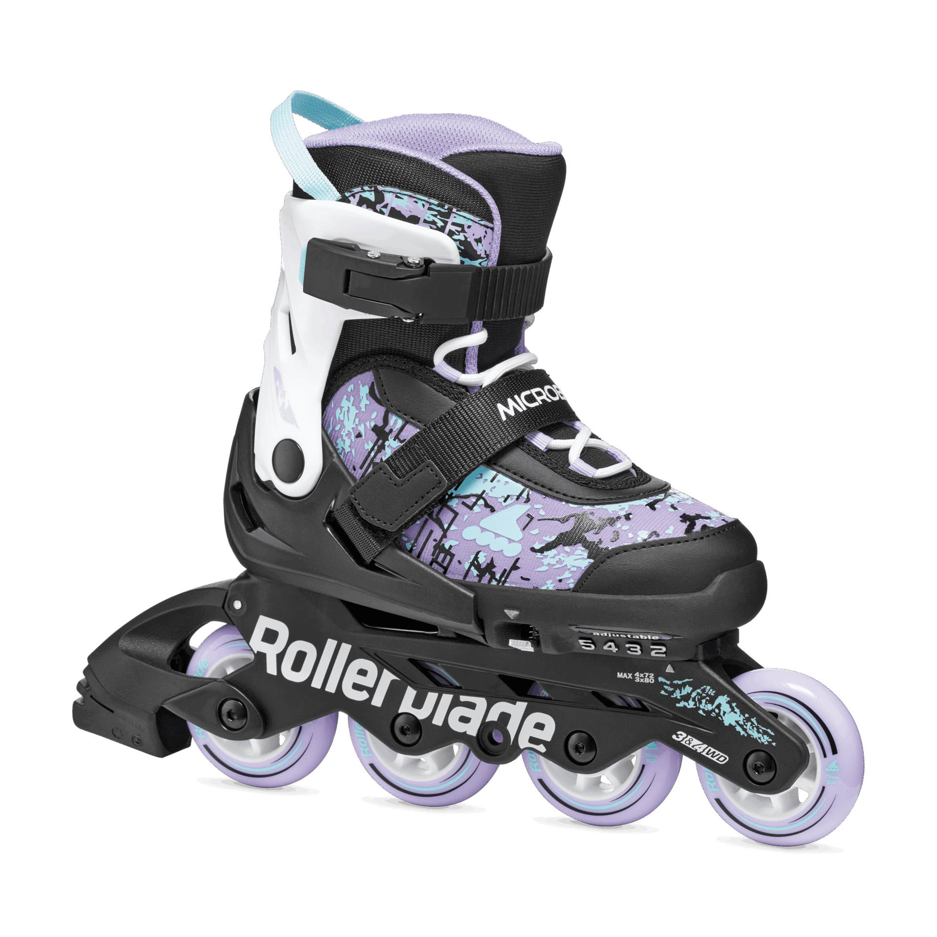 Rollerblade - Microblade SL Kids Skates - black/lavender/light Rollerblade - Microblade SL Kids Skates - black/lavender/light