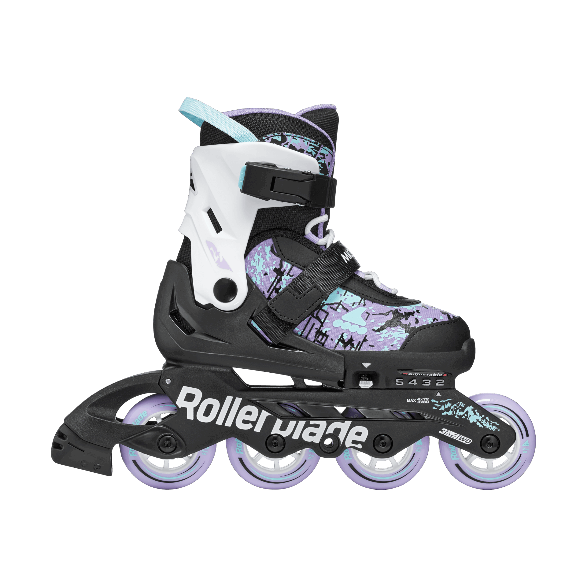 Rollerblade - Microblade SL Kids Skates - black/lavender/light 2 Rollerblade - Microblade SL Kids Skates - black/lavender/light – Bild 3
