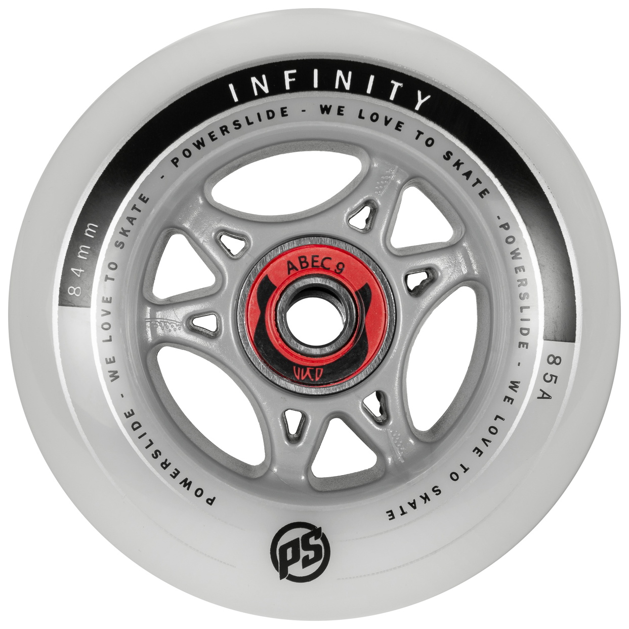 Powerslide Komplett Rolle Infinity 84/85a mit Abec 9 Kugellager und 8mm Spacer Powerslide Komplett Rolle Infinity 84/85a mit Abec 9 Kugellager und 8mm Spacer