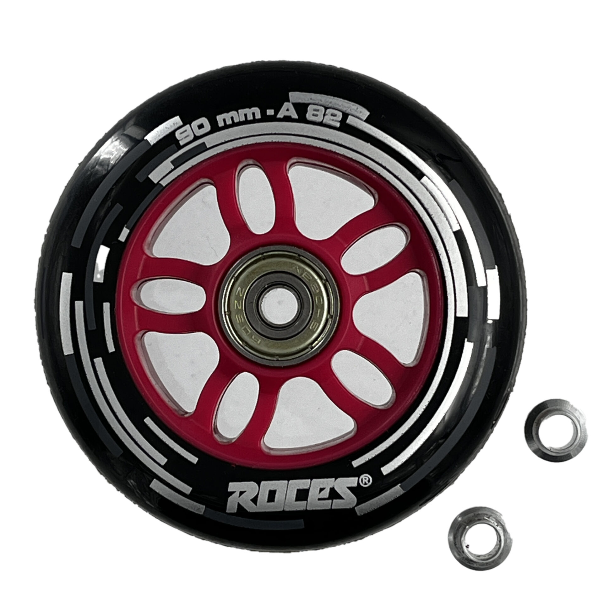 Roces Komplett Rolle 90mm / 82A mit Abec 5 Kugellager und 18,2mm Spacer (8er Set) Roces Komplett Rolle 90mm / 82A mit Abec 5 Kugellager und 18,2mm Spacer (8er Set)